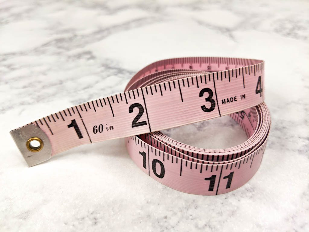 flexible pink measuring tape