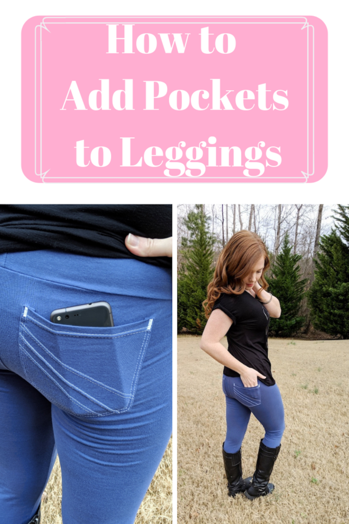 How to add pockets to leggings. Pinterest image.