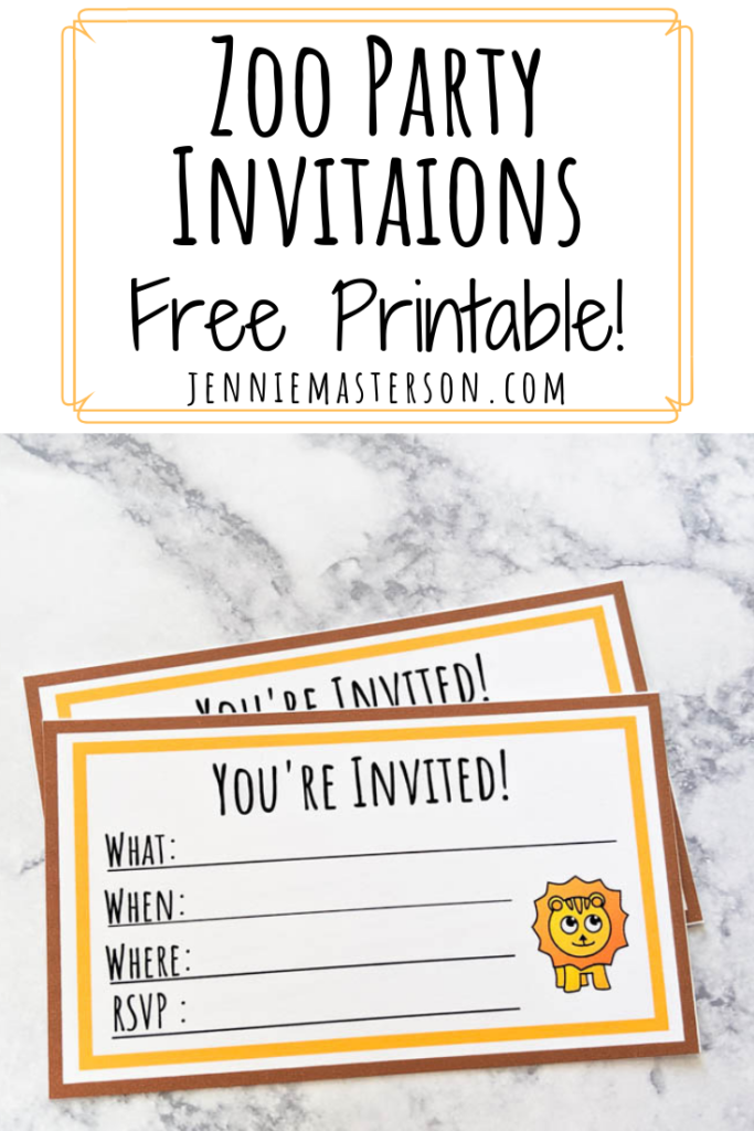 Zoo Party Part 1 of 5: FREE Printable Invitations - Jennie Masterson