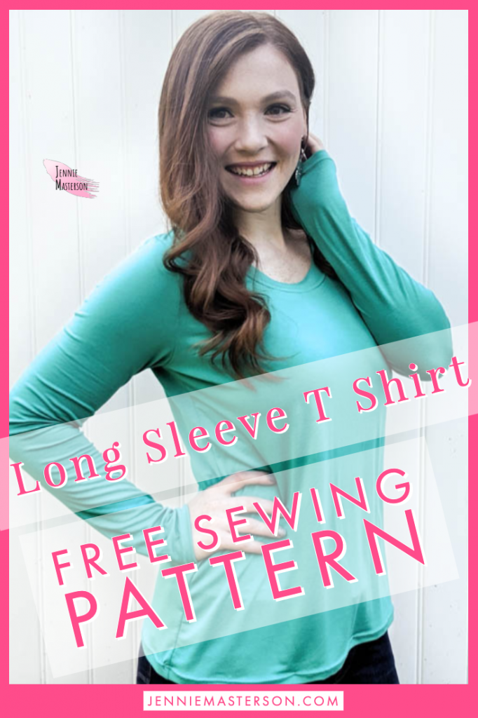 Long sleeve t shirt: Free sewing pattern. Pinterest image