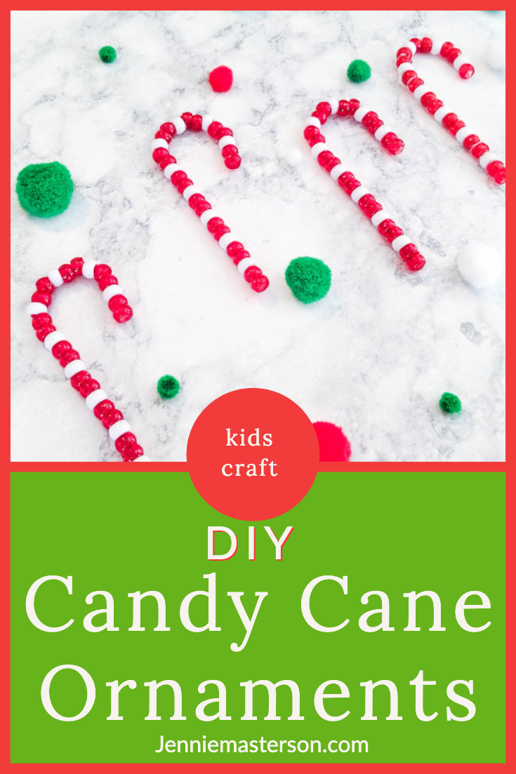 DIY Candy Cane Christmas Ornaments Kids Craft - Jennie Masterson