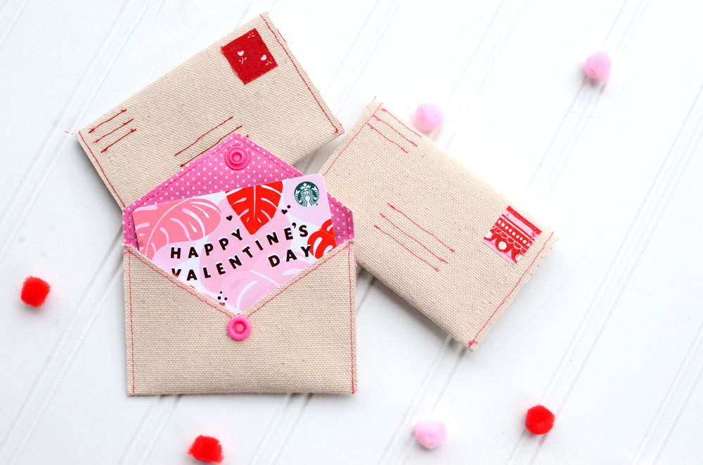 Gift card envelope that looks like a valentines love letter.
