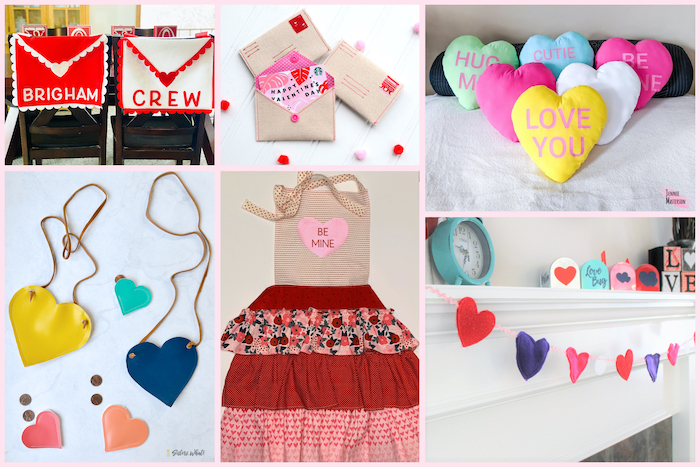 Various Valentine's Day sewing projects.