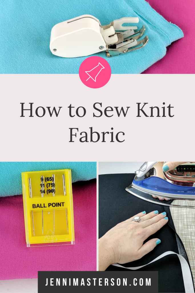 How to Sew knit fabric pinterest image.