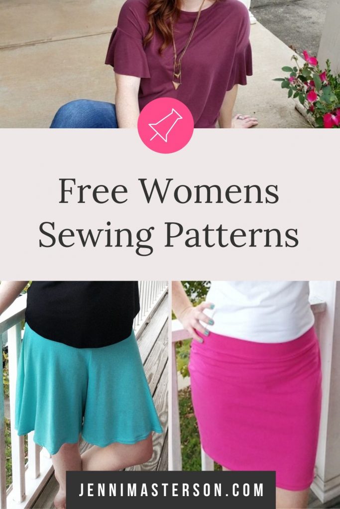 Free Womens Sewing Patterns pinterest image.