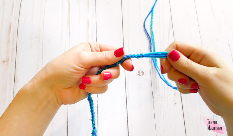 33 Knot Prayer Rope Wool Bracelet with Blue Bead
