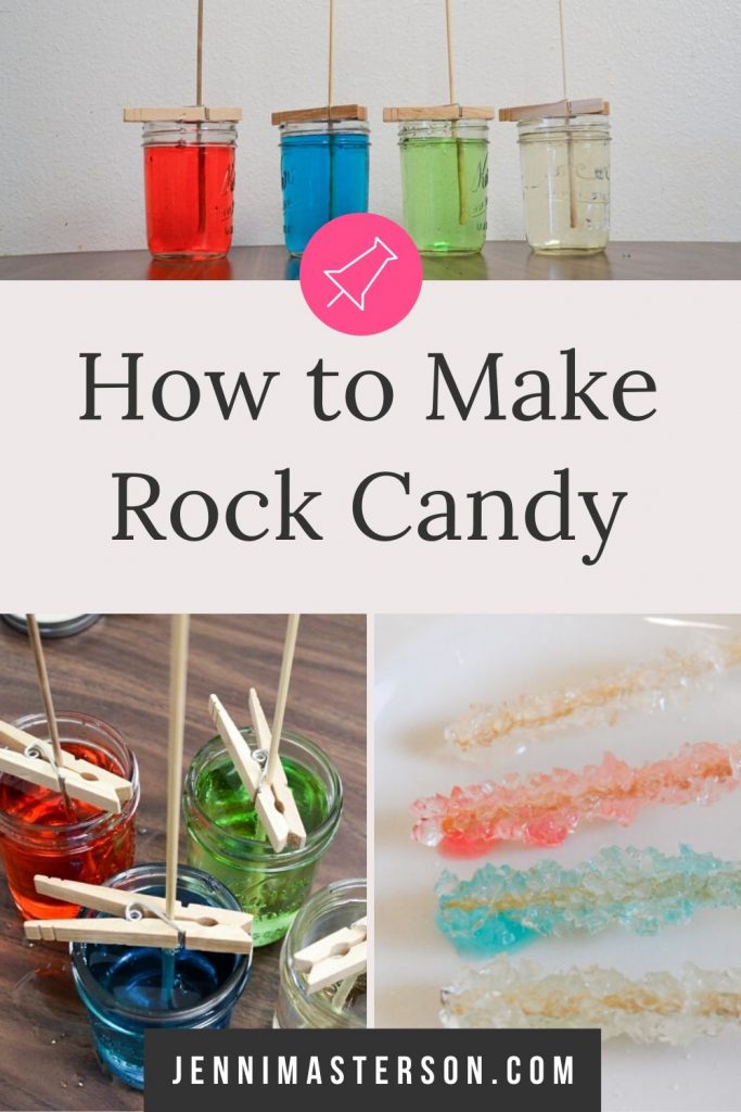 How to make rock candy, pinterest image.