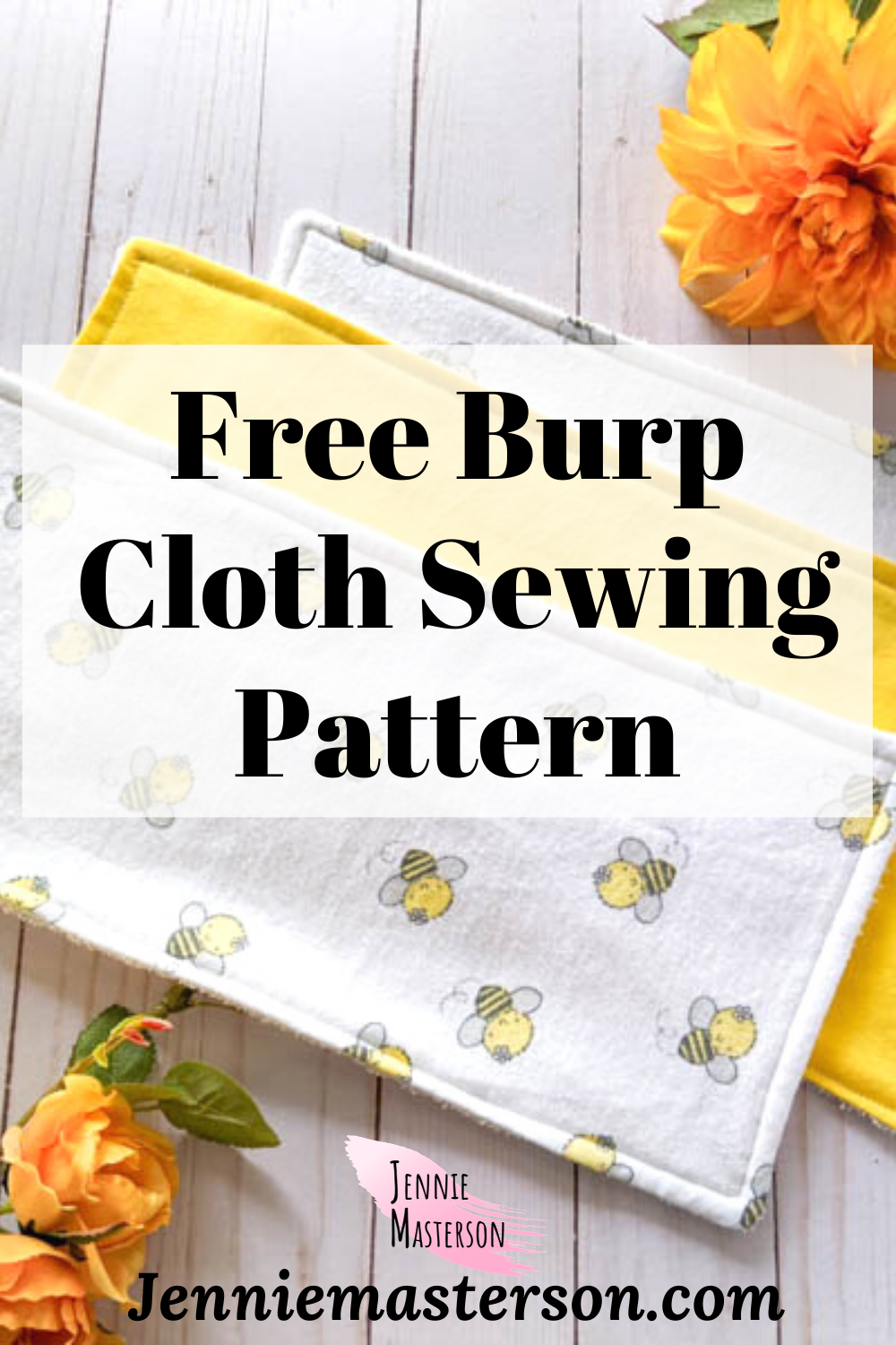 Baby Burp Cloth (Free and Easy Sewing Pattern) - Jennie Masterson