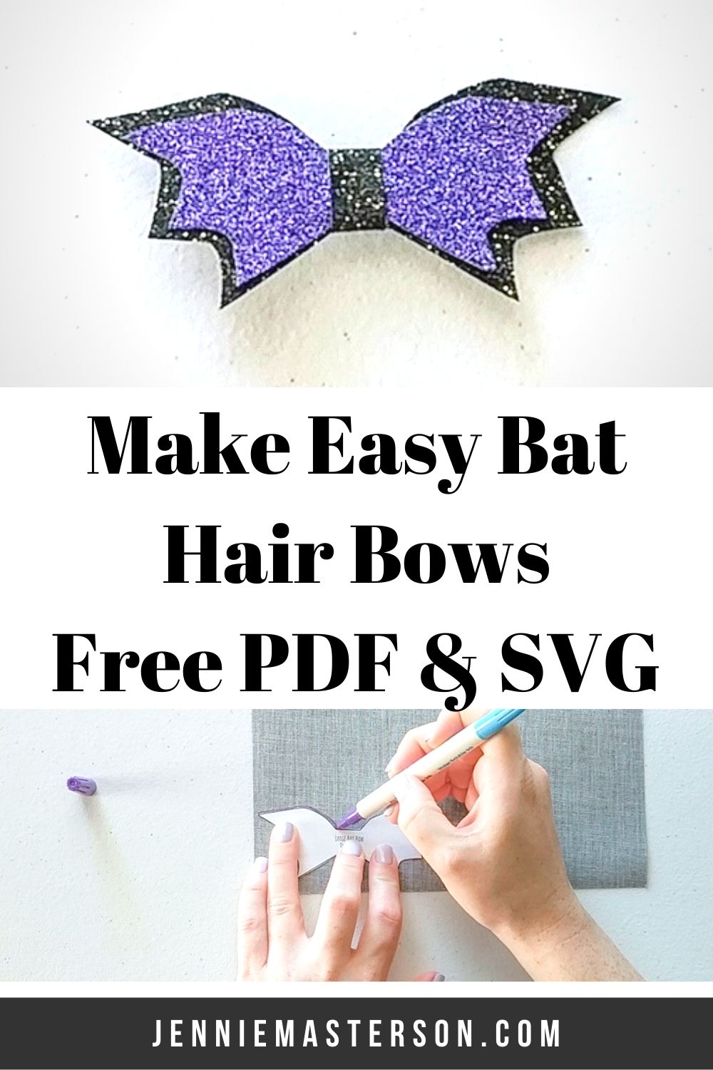 Make Bat Hair Bows With A Free Svg And Template Jennie Masterson