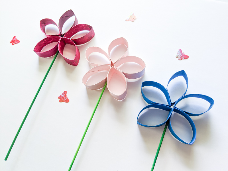 Easy Flowers from Toilet Paper Rolls