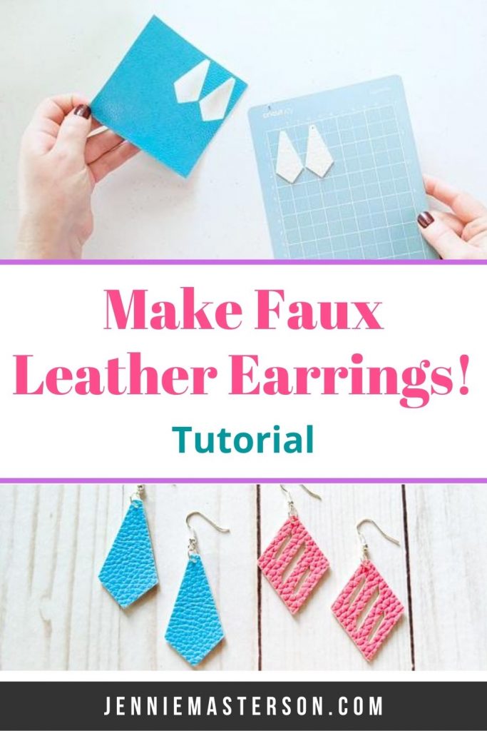 Faux leather earring pinterest image.