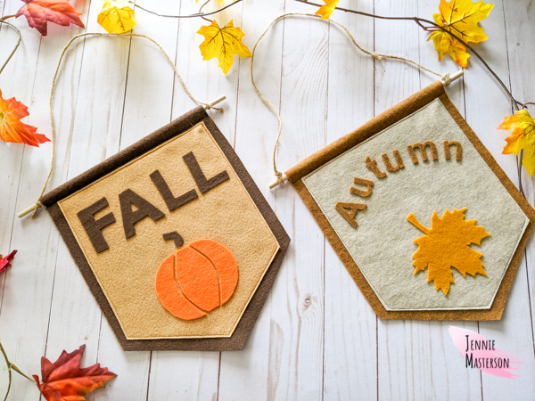 Fall signs made from felt
