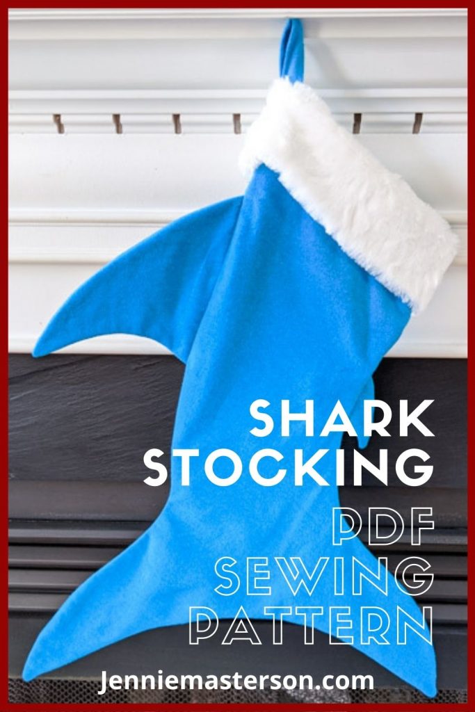 shark stocking pinterest image.