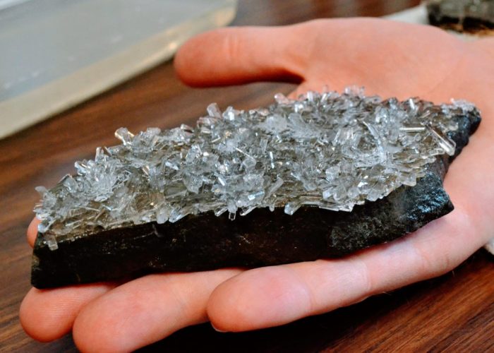 Epsom salt on a rock
