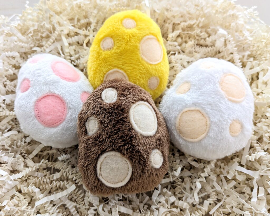 speckled egg plushies